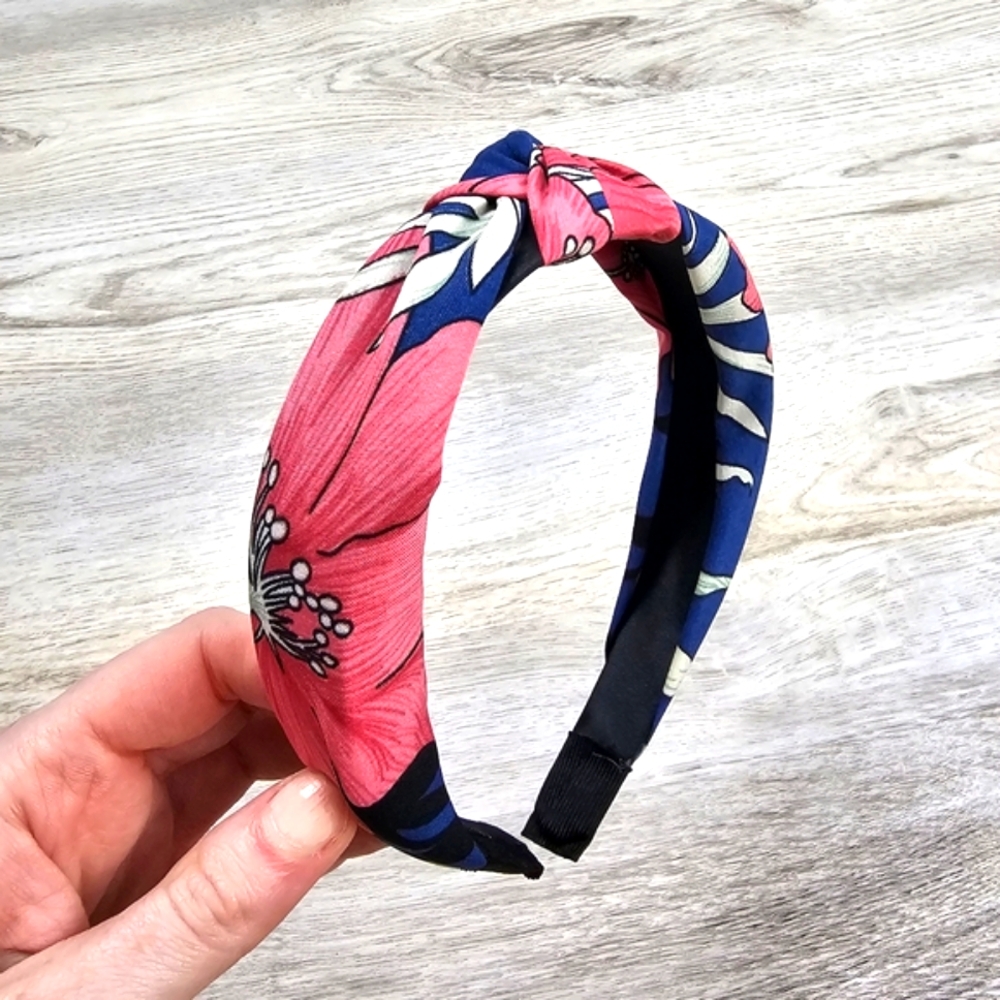 Tropical Floral Boho Top Knot Headband